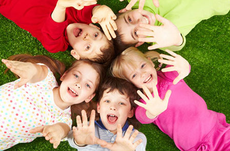 Kids in Grass